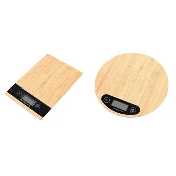 

Bamboo Panel Kitchen Scale Food Medicine Scale Baking Electronic Scale Household Weight Scale Without Battery