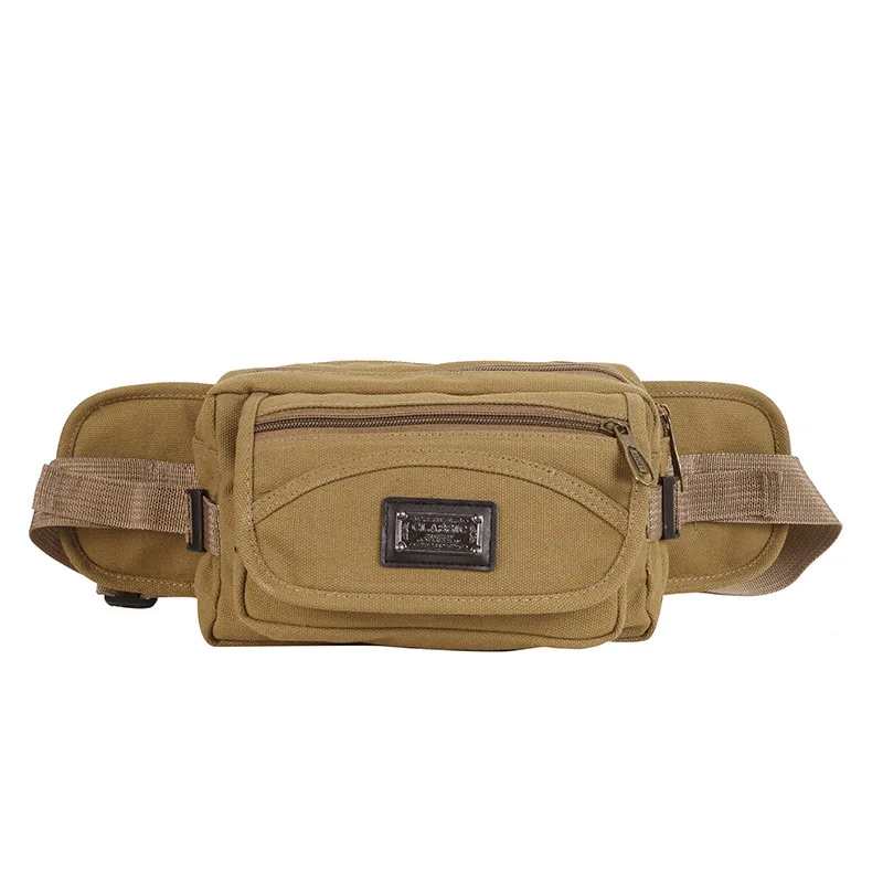 

Men Women's Canvas Waist Pack Multi-functional Large-Volume Cash Storage Bag Outdoor Running Shoulder Bag Chest Pack Casual