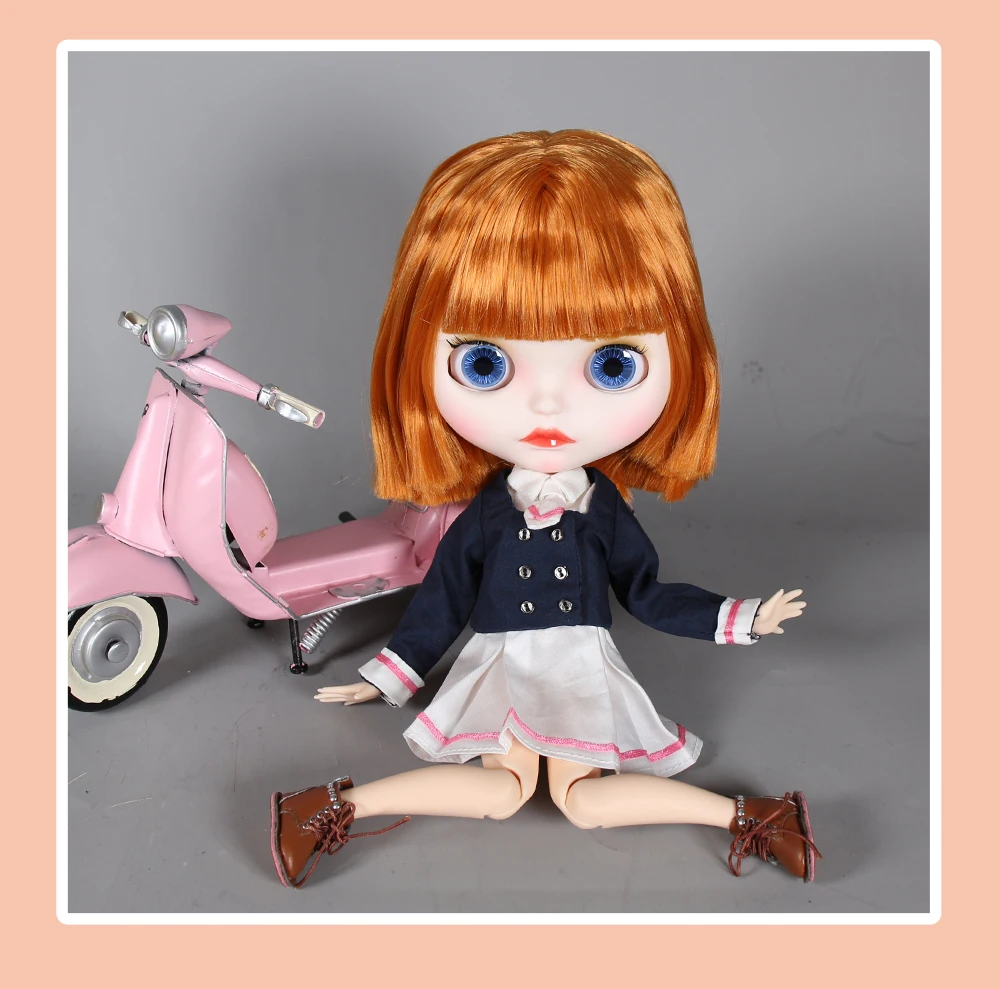 Лилия - Премиум Custom Neo Blythe Кукла с рыжими волосами, белой кожей и милым матовым лицом 4