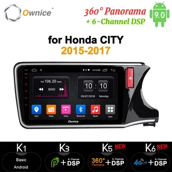 

Ownice 4G 64G Car Radio Android 9.0 10.1'' Octa 8 Core GPS Navi dvd Player DSP 360 Panorama Optical For Honda City 2015 - 2017