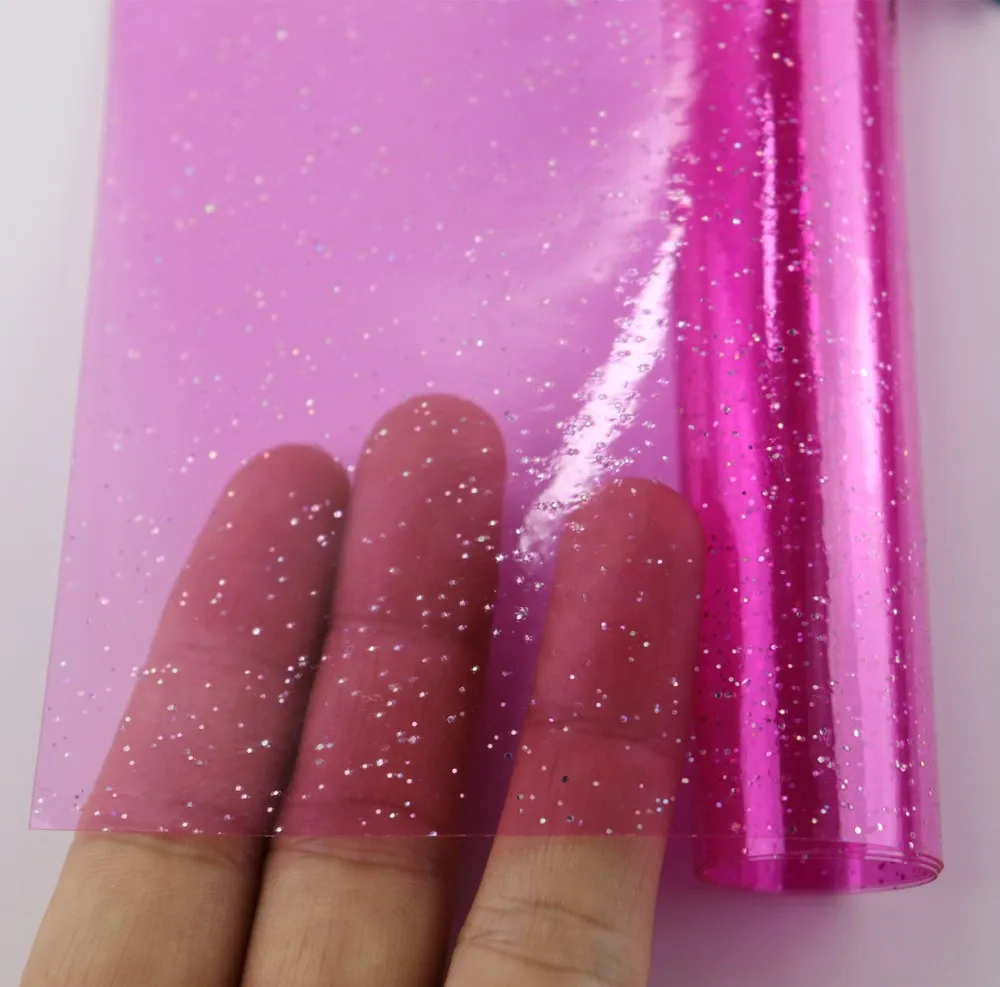 50x120cm Roll A4 Sheet 30x20cm Glitter Power Transparent PVC Vinyl Fabric Leather For Bows Earring HandBag Bag DIY CN012 leather fabric,vinyl fabric,vinyl sewing fabric