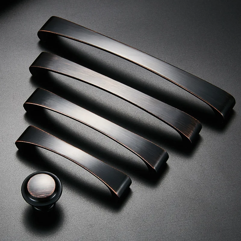 

Simple American-Style Drawer Hardware Handle Northern European-Style Zinc Alloy Handle Black Red Ancient Handle