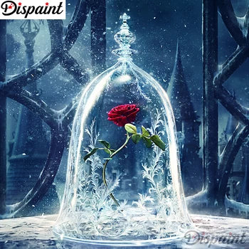 

Dispaint 5D DIY Diamond Painting "Flower Bell jar scenery" Full Drill Resin Diamond Embroidery Cross Stitch Home Decor A27015