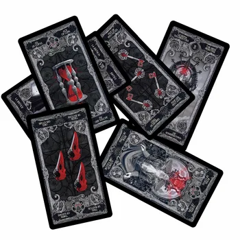 

New Dark tarot cards English Spanish French German version mysterious divination personal use playing cards game
