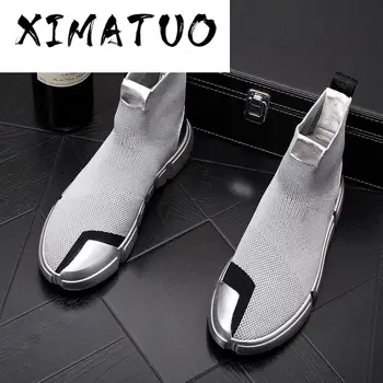 

high quality Mens Fashion Socks Shoes Sneakers Male high tops Shoes Casual Walking Shoe Footwear Autumn 2020 gold silver Shoe