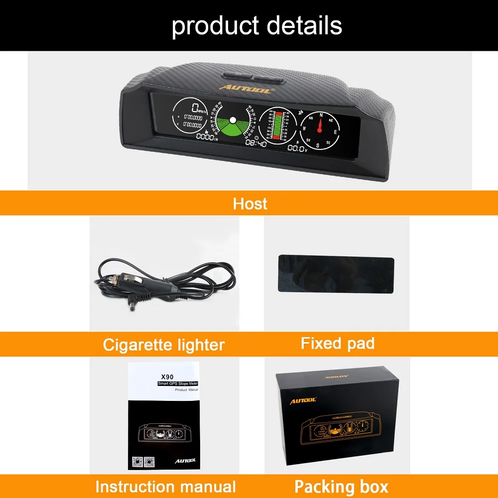 AUTOOL On-board Computer HUD Display Car GPS Speedometer Slope Meter Inclinometer Compass Battery Voltage Car Electronics AUTOOL On-board Computer HUD Display Car GPS Speedometer Slope Meter Inclinometer Compass Battery Voltage Car Electronics