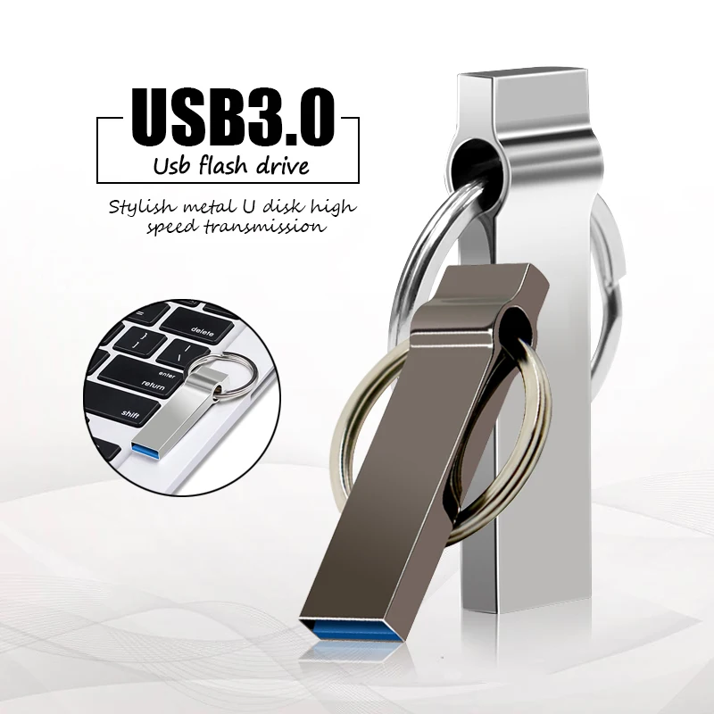 Metal USB Stick 3.0 Flash Drive 8GB 16GB 32GB Pen With Key Ring High Speed Memory 64g Pendrive | Компьютеры и офис