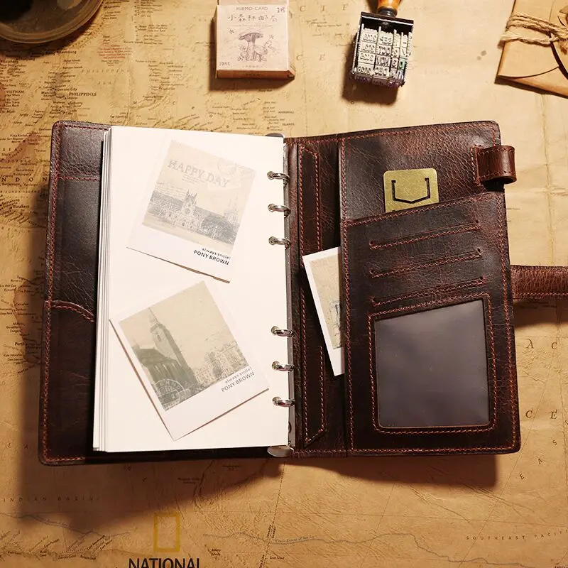 IPBEN 100% Genuine Vintage Leather Travelers Notebook Tie Diary Journal Handmade Cowhide gift travel notebook Free engrave IPBEN 100% Genuine Vintage Leather Travelers Notebook Tie Diary Journal Handmade Cowhide gift travel notebook Free engrave