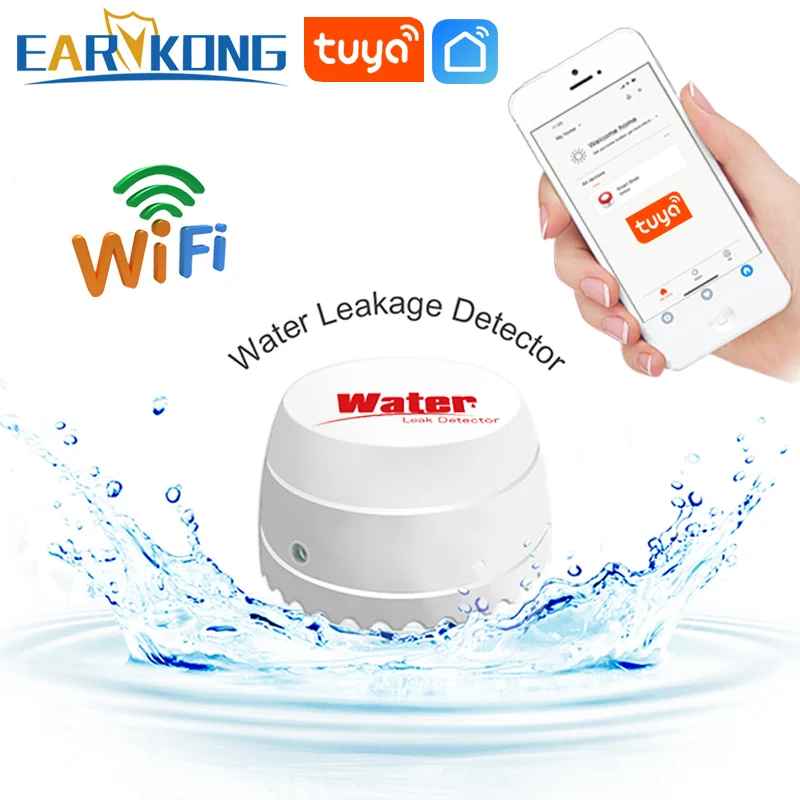 Датчик утечки воды EARYKONG с Wi Fi смарт детектор оповещением управлением через
