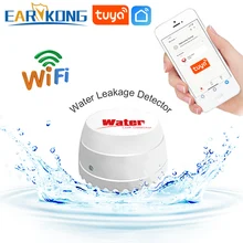 EARYKONG Wifi wykrywacz wody wyciek czujnik alarmowy wykrywacz nieszczelności dźwięk Tuyasmart inteligentne życie APP Alarm powodziowy przepełnienie bezpieczeństwo