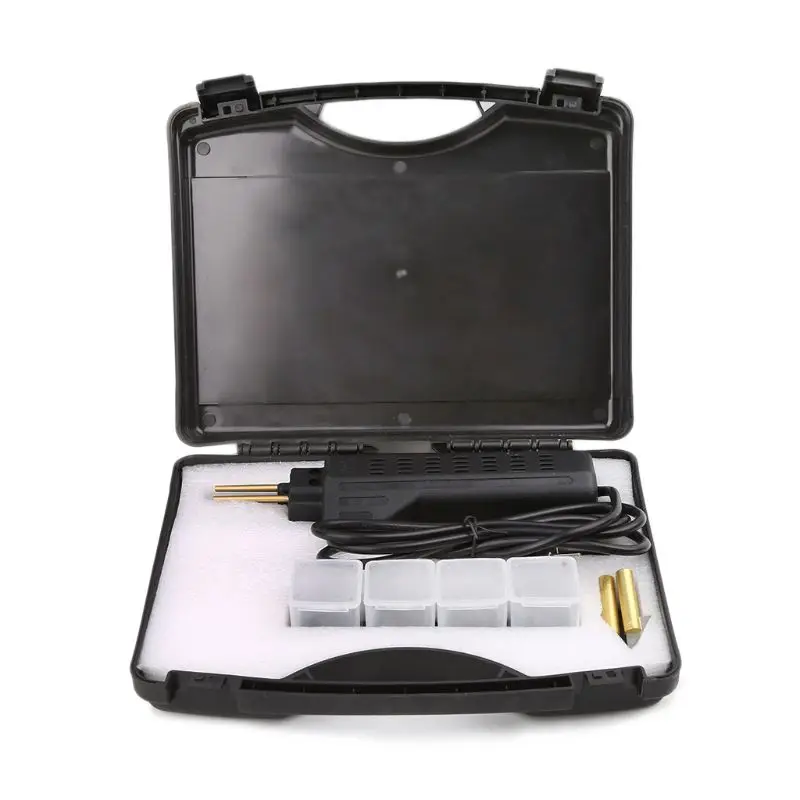 

Car Bumper Weld Repair Kit Hot Stapler Plastic Repairing Set Welder Gun & Smoothing Iron & 200pcs Staples