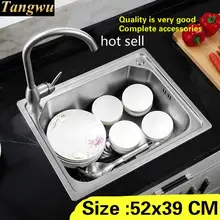 Маленькая Роскошная кухонная раковина высокого качества, 304 нержавеющая сталь, 52x39 см