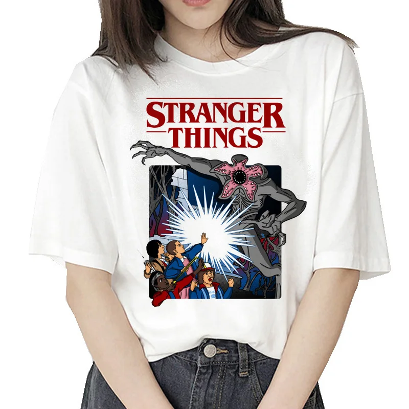 7351 Странные вещи 3 футболка Eleven женская новая футболка хип-хоп 90s Готическая женская одежда femme уличная кавайная перевернутая вверх дном - Цвет: 7351