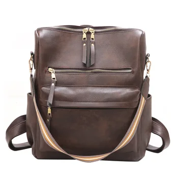 

Retro style pu backpack women's backpack woman bags