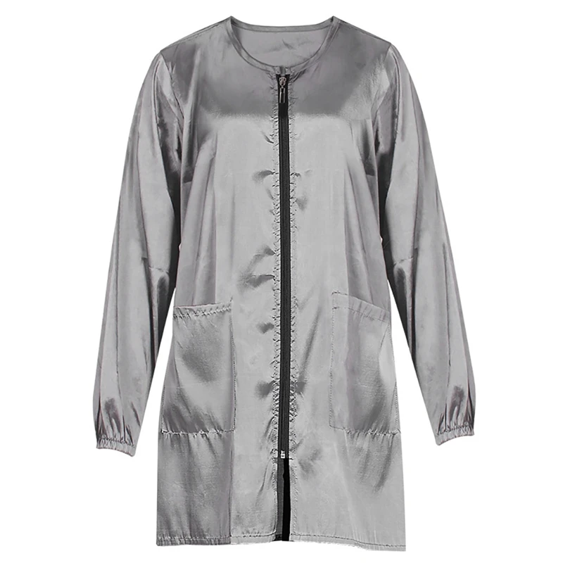 AD Hair Stylist Jacket Waterproof Long Sleeve Hairdresser Smocks With