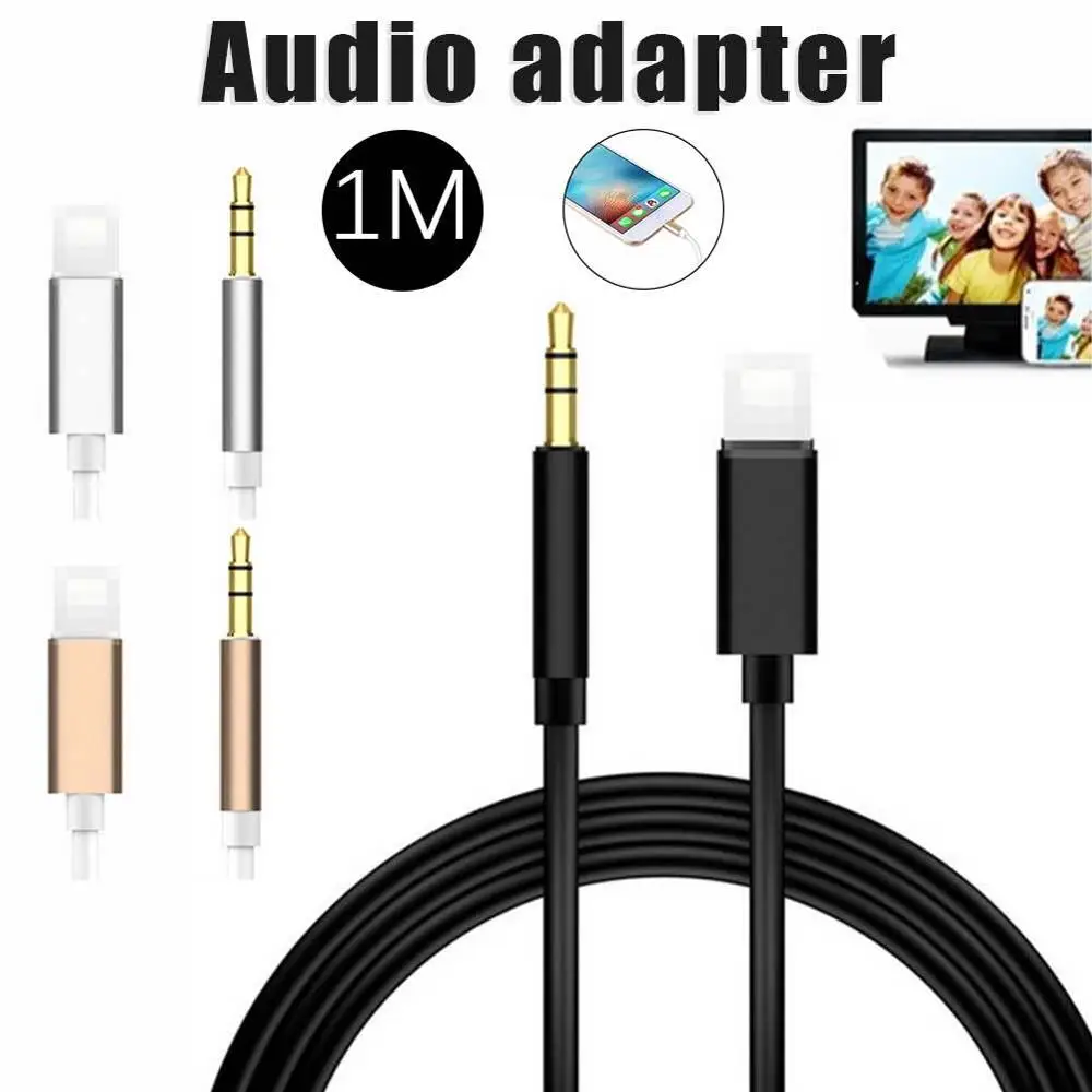 

For IOS Newest Syetem 1M Lightning to 3.5mm Audio Adapter Male AUX Headphone Cable Car Converter for iphone 7 8 XR XS 11 Pro