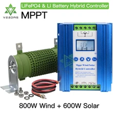 1400W MPPT Wind Solar Hybrid Booster Charge Controller 12/24V With PWM dump load Compatible with lithium/lead-acid battery 800w mppt wind solar hybrid charge controller 12 24v auto for 500w wind 300w solar with booster and dump load