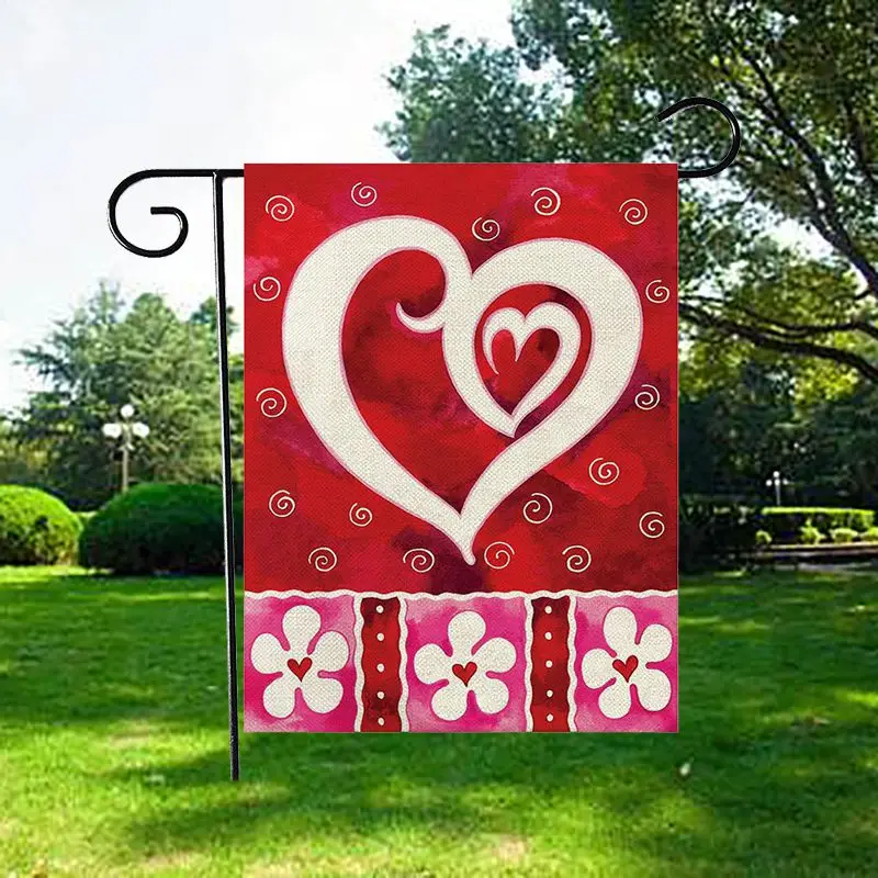 С Днем Святого Валентина льняной сад флаг декоративные висячие орнамент Крытый Открытый Сад Двор украшения