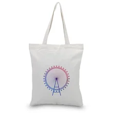 Мультяшные строительные сумки холщовые сумки текст DIY handbagbag печать индивидуальный логотип для печати ежедневного использования Складные Покупки многоразовые