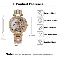 MISSFOX Women Quartz Watch Fashion Bling Casual Ladies Watch Female Quartz Gold Watch Crystal Diamond Leopard For Women Clock 2