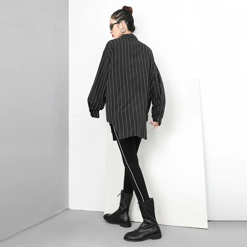 Max LuLu модные корейские уличные женские топы в стиле панк хлопковые блузки женские полосатые шифоновые длинные рубашки винтажная осенняя одежда