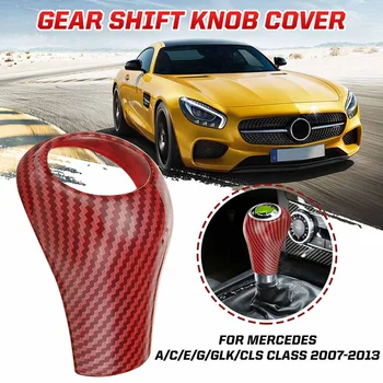 

Carbon Fiber Gear Shift Knob Cover Trim Sticker Auto Handle Head Frame Cover For Mercedes For Benz For A C E G GLK CLS Class
