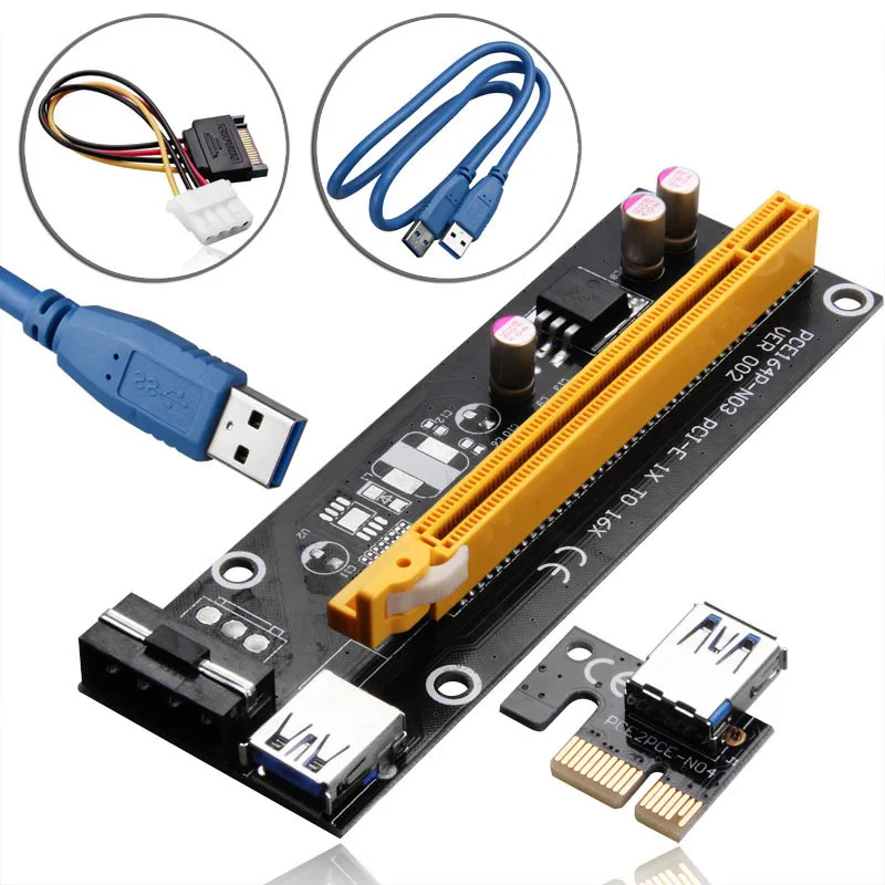 

Mining Machine PCI-E Express 1X To 16X Extender Riser Card Adapter 60cm USB3.0 Cable for Bitcoin BTC ND998