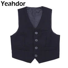 Деловой Костюм Джентльмена для мальчиков, жилет, жилет, костюм с цветочным узором для мальчиков, жилет для свадьбы, вечеринки, дня рождения, одежда для выступлений на фортепиано