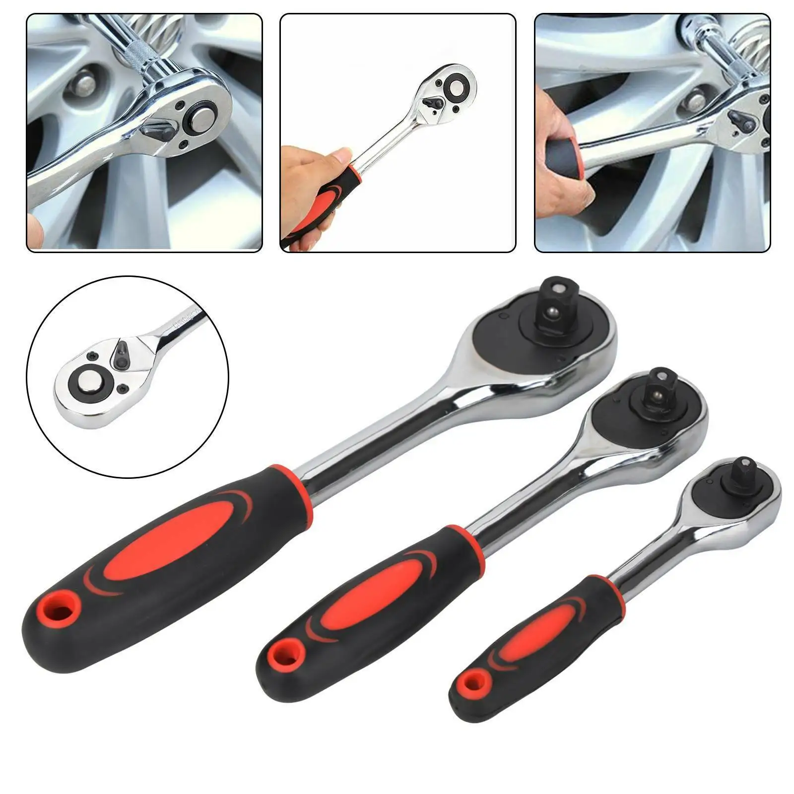 

1/2 3/8 1/4 High Torque Ratchet Wrench for Socket 24 Teeth Quick Release Square Head Spanner Socket Drive Hand Tools Car Tools