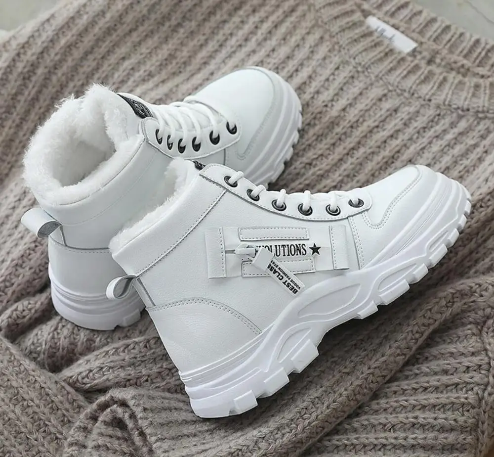 Botines Mujer Зимние ботильоны на платформе Женские плюшевые зимние ботинки Теплые