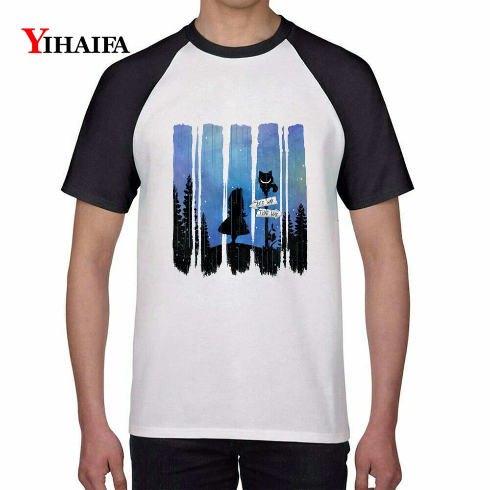 

Men's 3D Print T Shirts Colorful Forest Cartoons Animal Graphic Tees Summer White Short Sleeve Tee Unisex Cotton Casual Tops