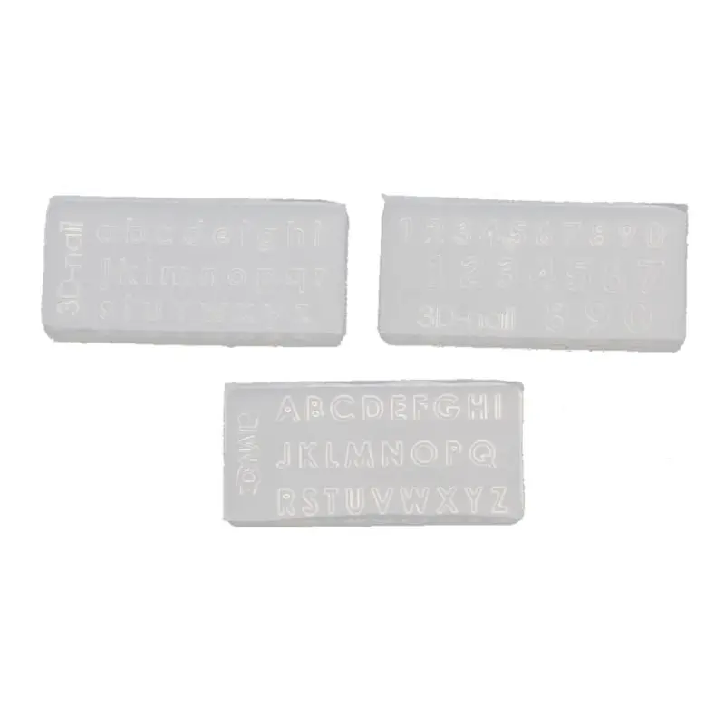 

3Pcs Small Size Numbers Letters Mold Kit Alphabet Pendant UV Resin Silicone Mold