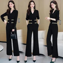 Spring Fall Women Long Sleeve Jumpsuit Office Ladies Vintage Elegant V Neck Rompers Streetwear Wide Leg Pants Outfit Overalls Spring Fall Women Long Sleeve Jumpsuit Office Ladies Vintage Elegant V Neck Rompers Streetwear Wide Leg Pants Outfit Overalls