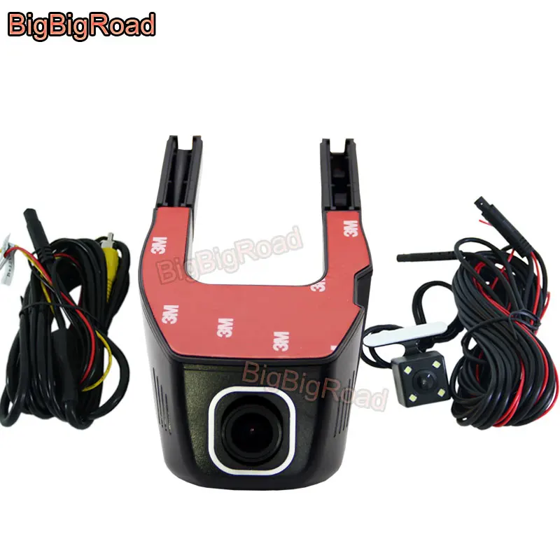 BigBigRoad для toyota prado fj150 120 Hilux Crown Lewin highlander Wish автомобильный Wifi DVR видеорегистратор Двойной объектив видеорегистратор - Название цвета: Wifi Dual Camera