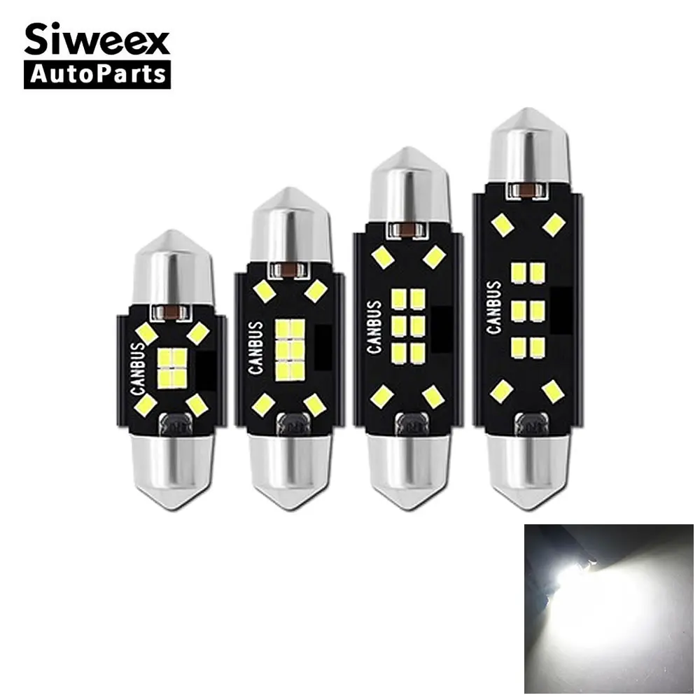 

1 Pcs 31MM 36MM 39MM 41MM Car Led Festoon Lamp 10 8 2016 SMD License Plate Lights Canbus Error Free Door Dome Bulbs White 12V DC