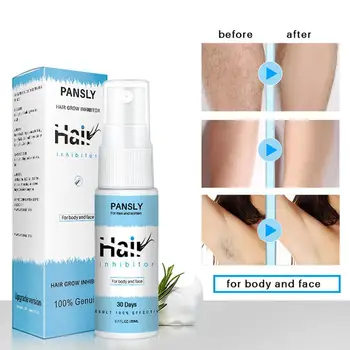 

Unisex 100% Pansly Natural Hair Growth Inhibitor Spray Body Hair Armpit Stop Hair From Removal Painless Legs V7G1