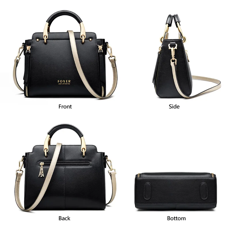 FOXER Женская сумочка, кошелек, шикарные сумки, женские сумки из спилка, сумки на плечо, вместительные сумки, стильные сумки-мессенджеры 928019F