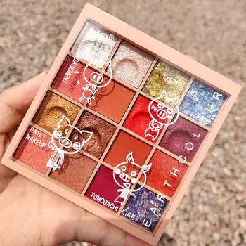 

16 Color Eyeshadow Palette Diamond Animal Glitter Metallic Eye Make Up Pigmented Makeup Cosmetics Eye Shadow Pallete TSLM2