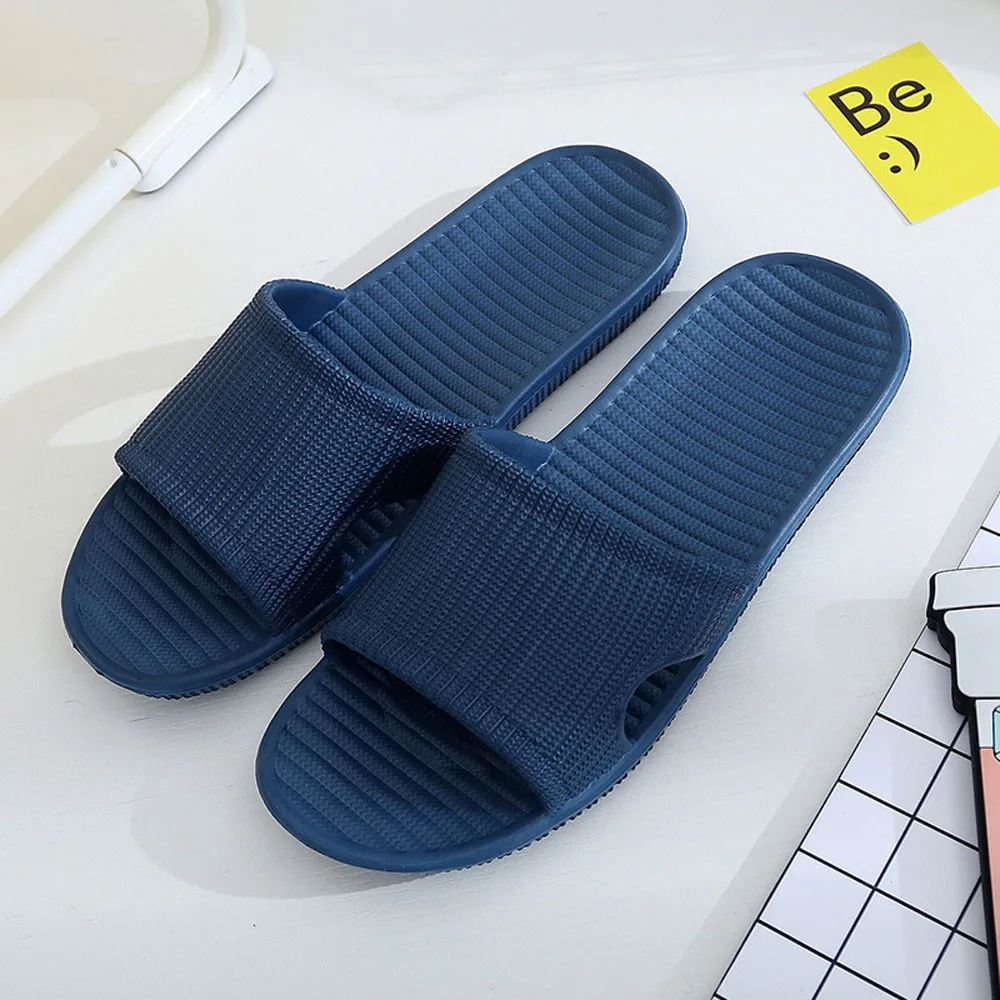

Outdoor indoor bathroom slippers men's non-slip floor flat slippers summer men's hospitality word tow wholesale Chaussure Homme