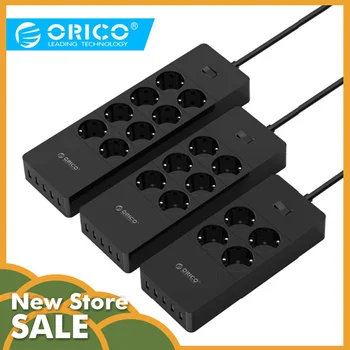

ORICO Universal Electrical Socket EU Plug Smart Extension Power Strip Home Office Surge Protector 4 6 8 AC with 5 USB