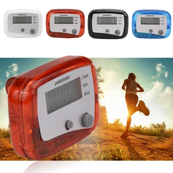 

Mini Digital Calculation Clip-on Passometer LCD Pedometer Walking Runing Jogging Training Step Counter Double Keys Pedometer