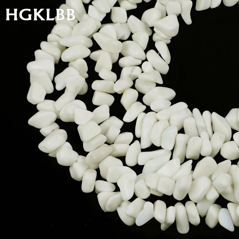Бусины из натурального камня HGKLBB нестандартные фарфоровые белые кусочки гальки