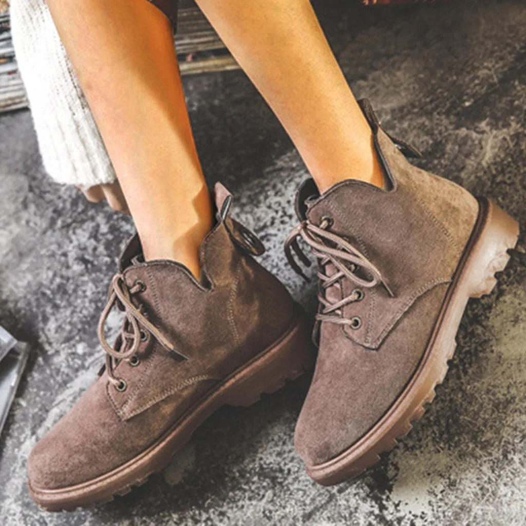 

Spring and Autumn Women Martin Boots British Wind Students Military Boots Women's Boots Autumn Net Red Short Boots for Winter#N4