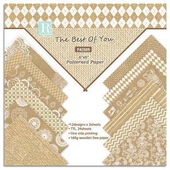

24 sheets 6"X6" The Best Of You patterned paper Pad Scrapbooking paper pack handmade paper craft Background pad Alinacraft