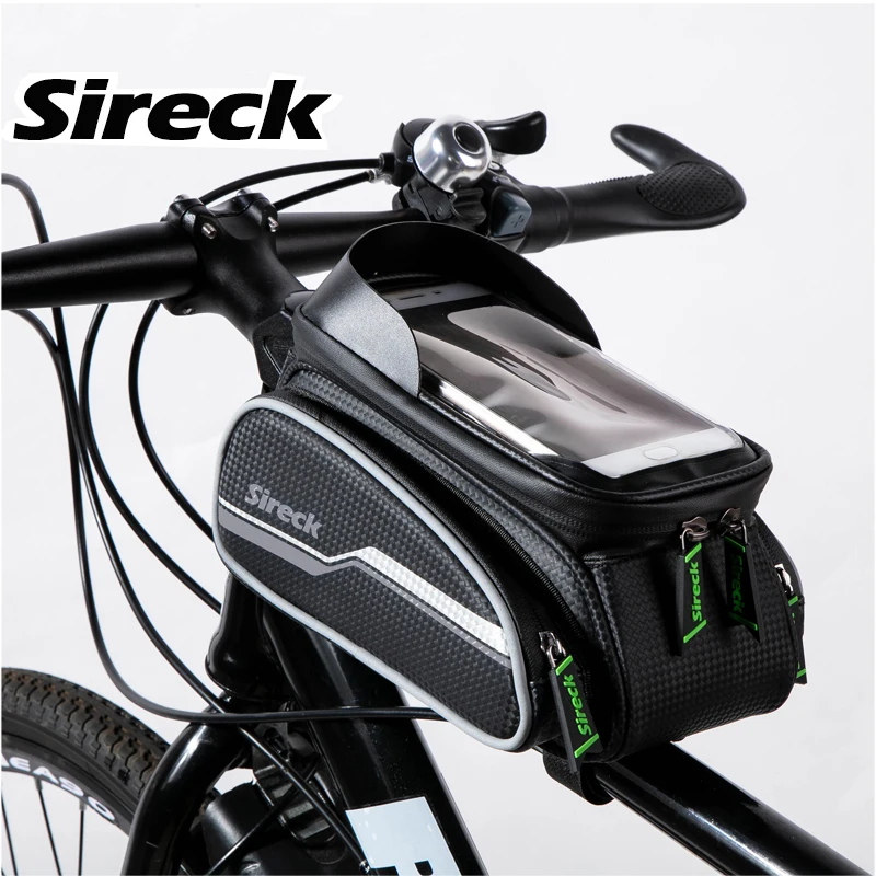 Sireck 4,7 ''-6,5'' дюймовый сенсорный экран для телефона чехол для горного велосипеда Водонепроницаемый Mtb Передняя Сумка велосипедная верхняя труба сумка для велоспорта - Цвет: Grey(waterproof)