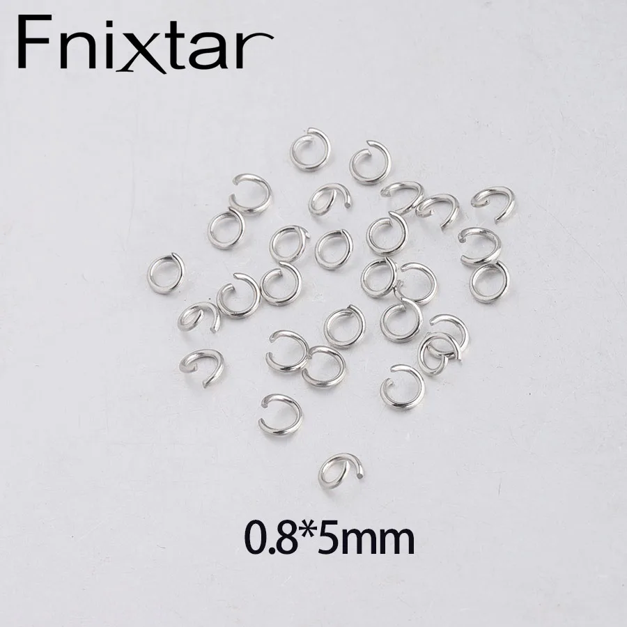 Fnixtar 1*5/7 мм, 1,2*7 мм, Радужное цветное кольцо из нержавеющей стали, Открытое кольцо, сделай сам, ювелирное изделие, открывающееся, с одной петлей, разъемное кольцо, 100 шт./лот