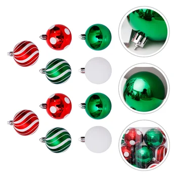 

30pcs Christmas Tree Decoration Colored Drawing Ball Home Decor (Green+Red)
