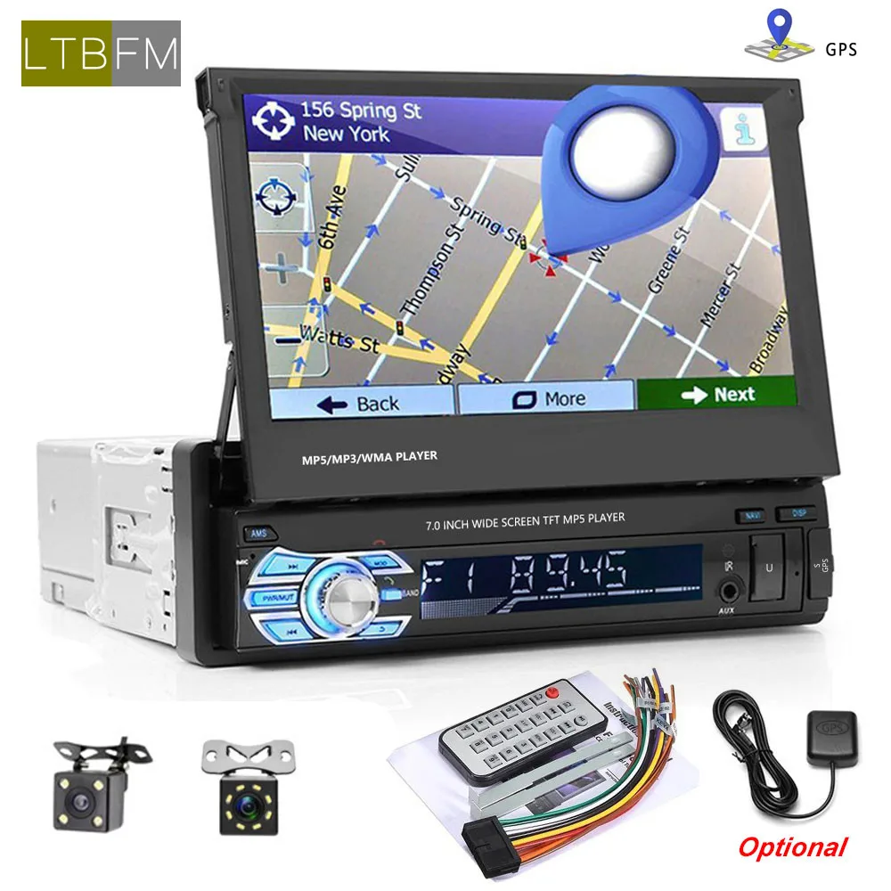 

LTBFM Universal 1din Radio Car GPS Navigation Autoradio FM Video Player Bluetooth Retractable Touch Screen MP5 Stereo Audio