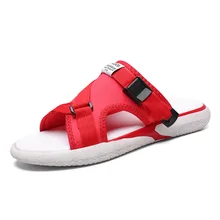 Новые летние Стиль Мужская обувь без шнуровки; модные повседневные сандалии в Корейском стиле-Стиль на открытом воздухе Анти-скользящие сандалии модная обувь