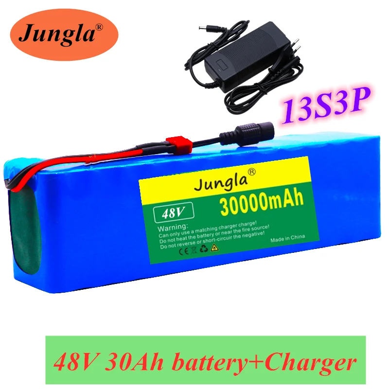 48V 30Ah 1000watt 13S3P 18650 Battery Pack 54.6v E-bike Electric bicycle battery Scooter with 25A discharge BMS with charger